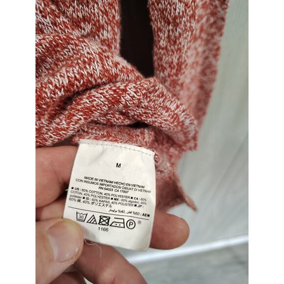 Women's V Neck Knit Red Marl Sweater Size M Casual Office Comfort - Picture 6 of 9